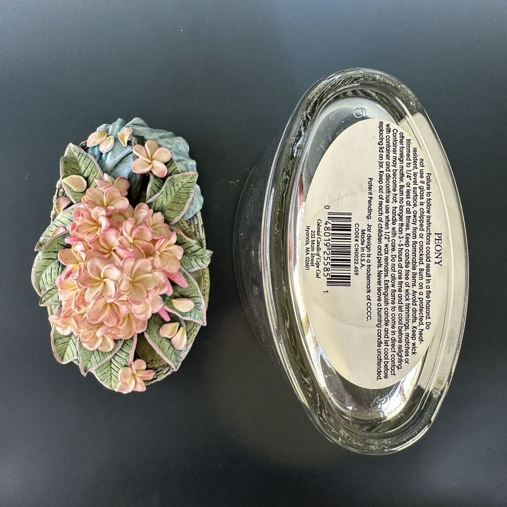 onial Candle Peony Floral Lid Glass Jar Candle Container USA - Picture 9 of 10